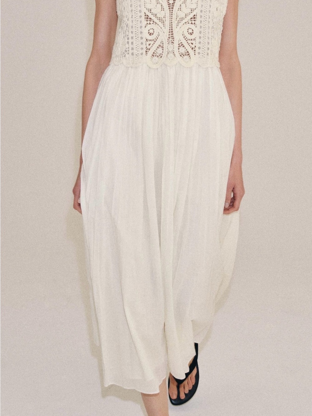 Zara White Crochet Bodice Maxi Dress - Picture 4 of 6